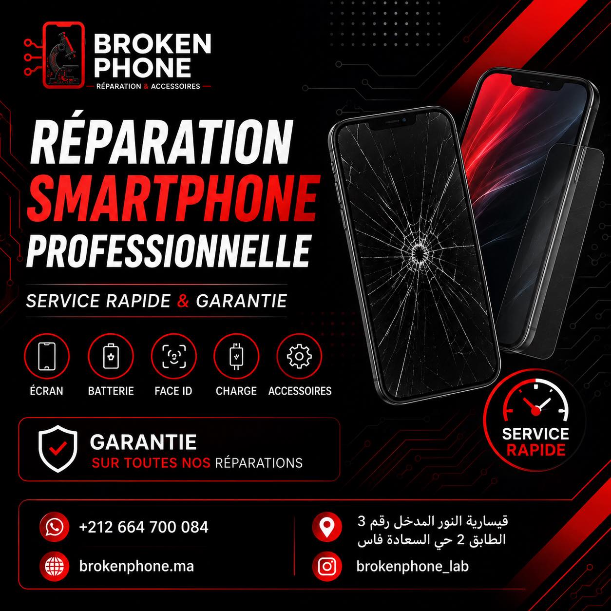 Détails de Réparation Broken Phone